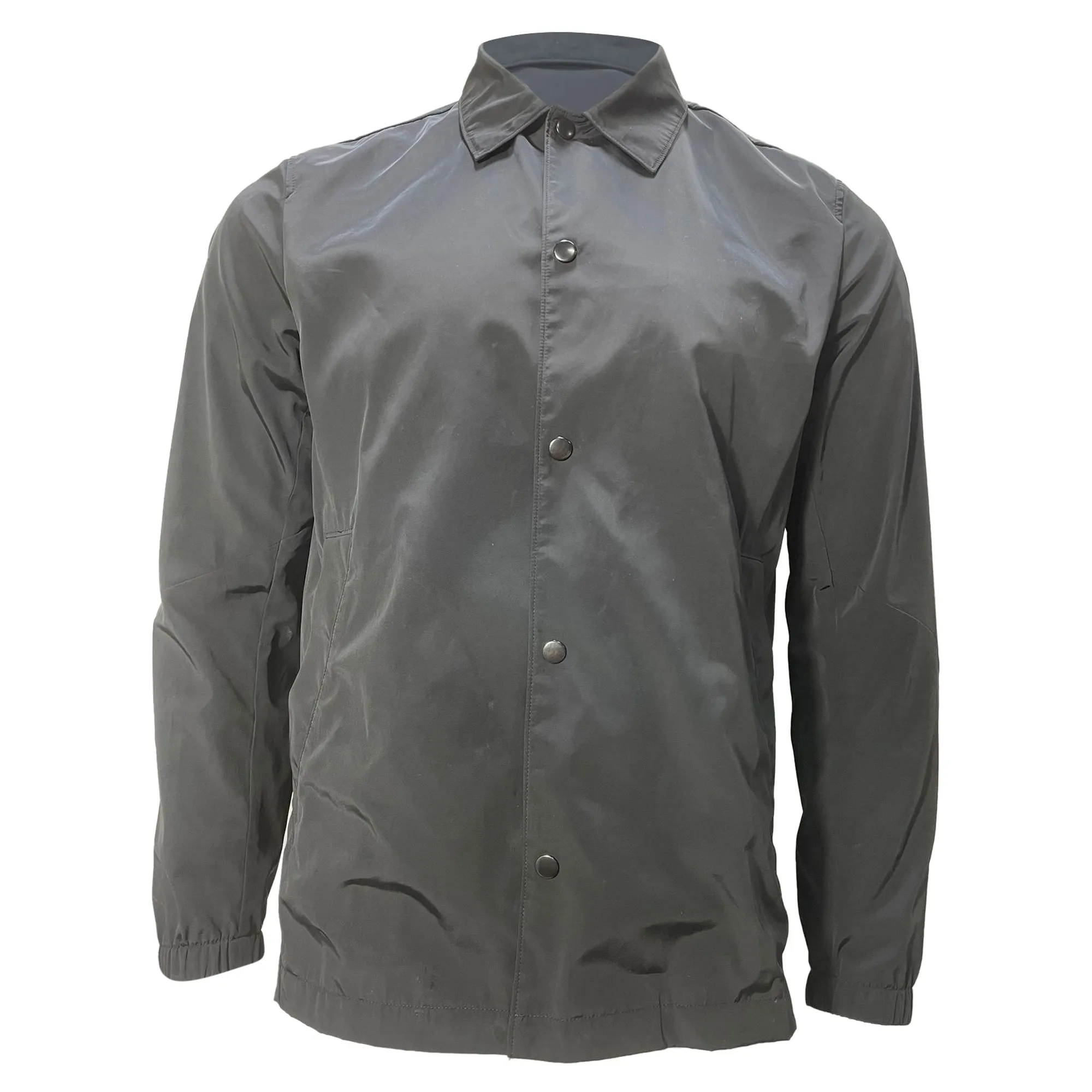 Theory Buttoned Shirt Jacket in Black Nylon