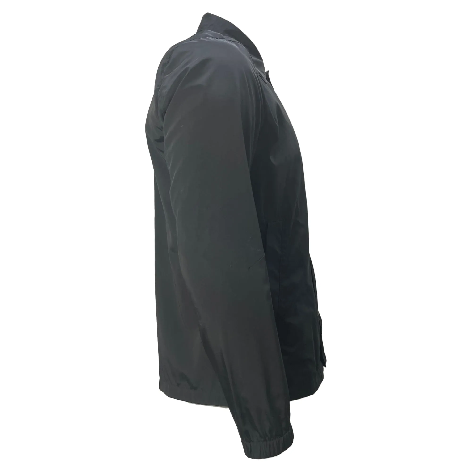 Theory Buttoned Shirt Jacket in Black Nylon