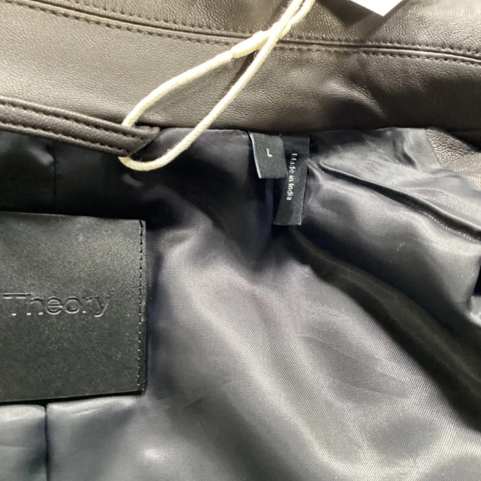 Theory Rhett Zipped Jacket in Brown Lambskin Leather