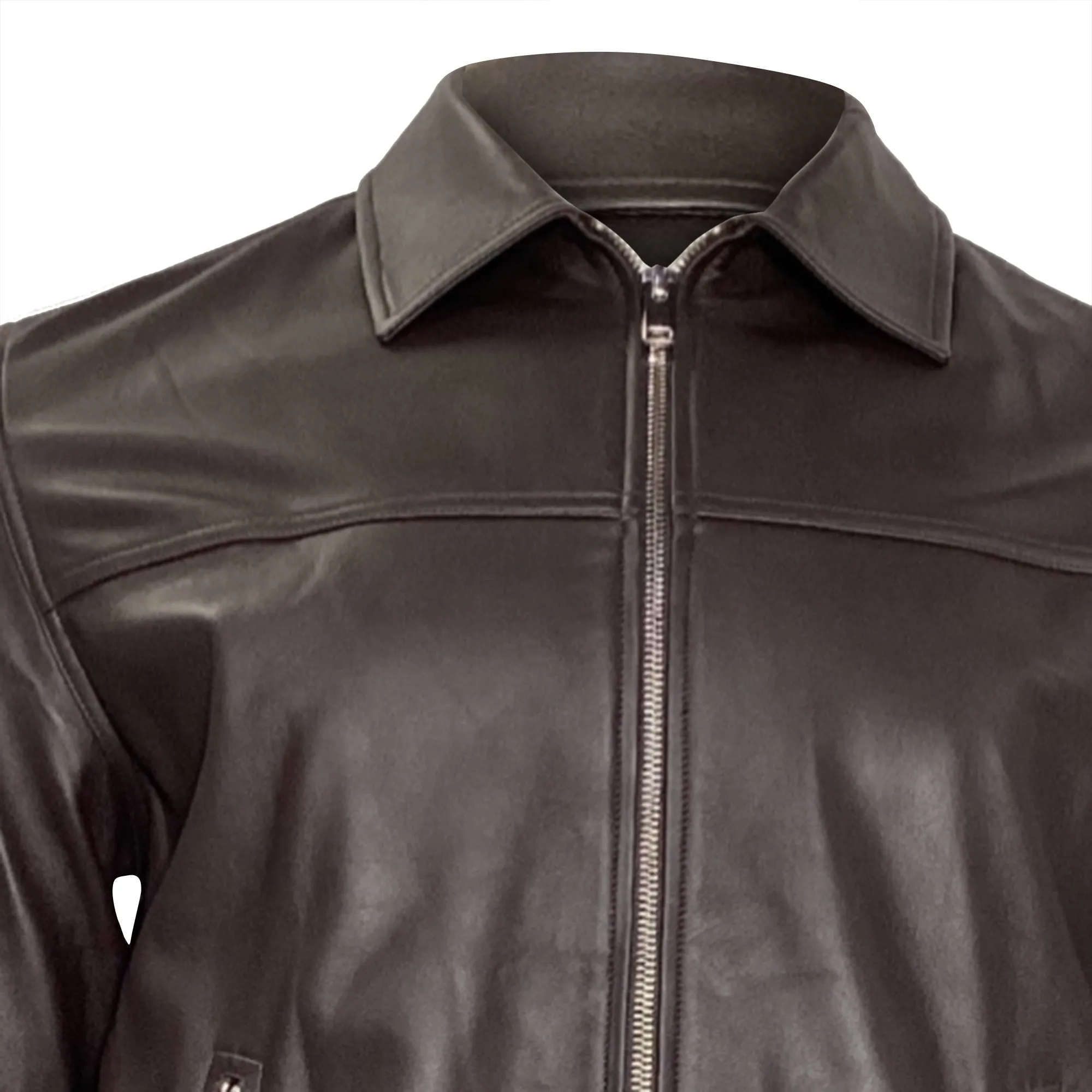 Theory Rhett Zipped Jacket in Brown Lambskin Leather