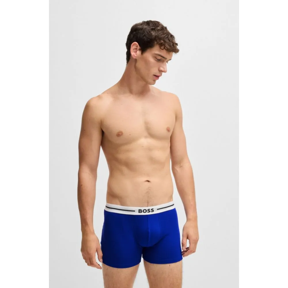Three-pack of boxer briefs with logo stripe waistbands