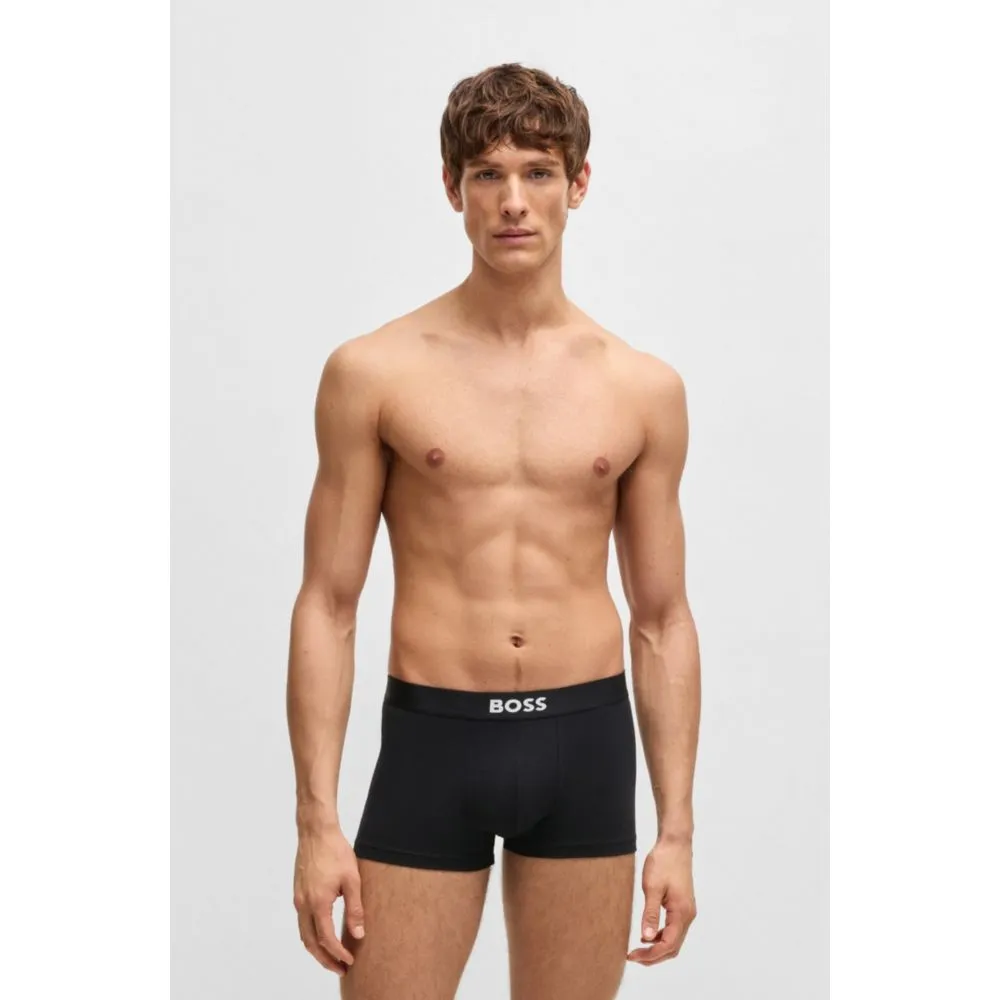 Three-pack of stretch-cotton trunks with logo waistbands