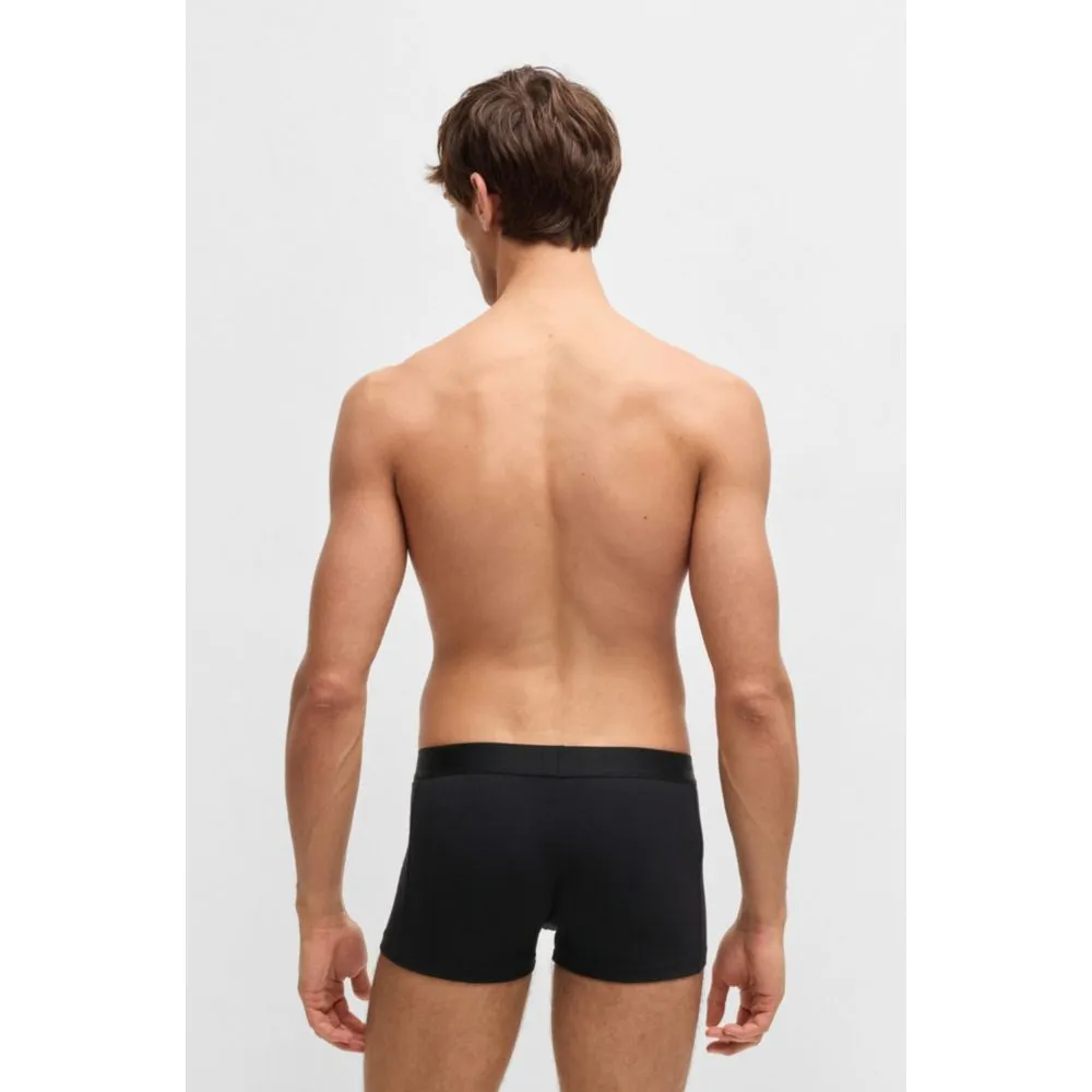 Three-pack of stretch-cotton trunks with logo waistbands