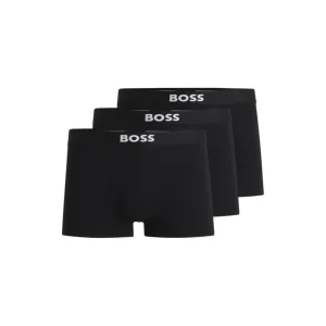 Three-pack of stretch-cotton trunks with logo waistbands