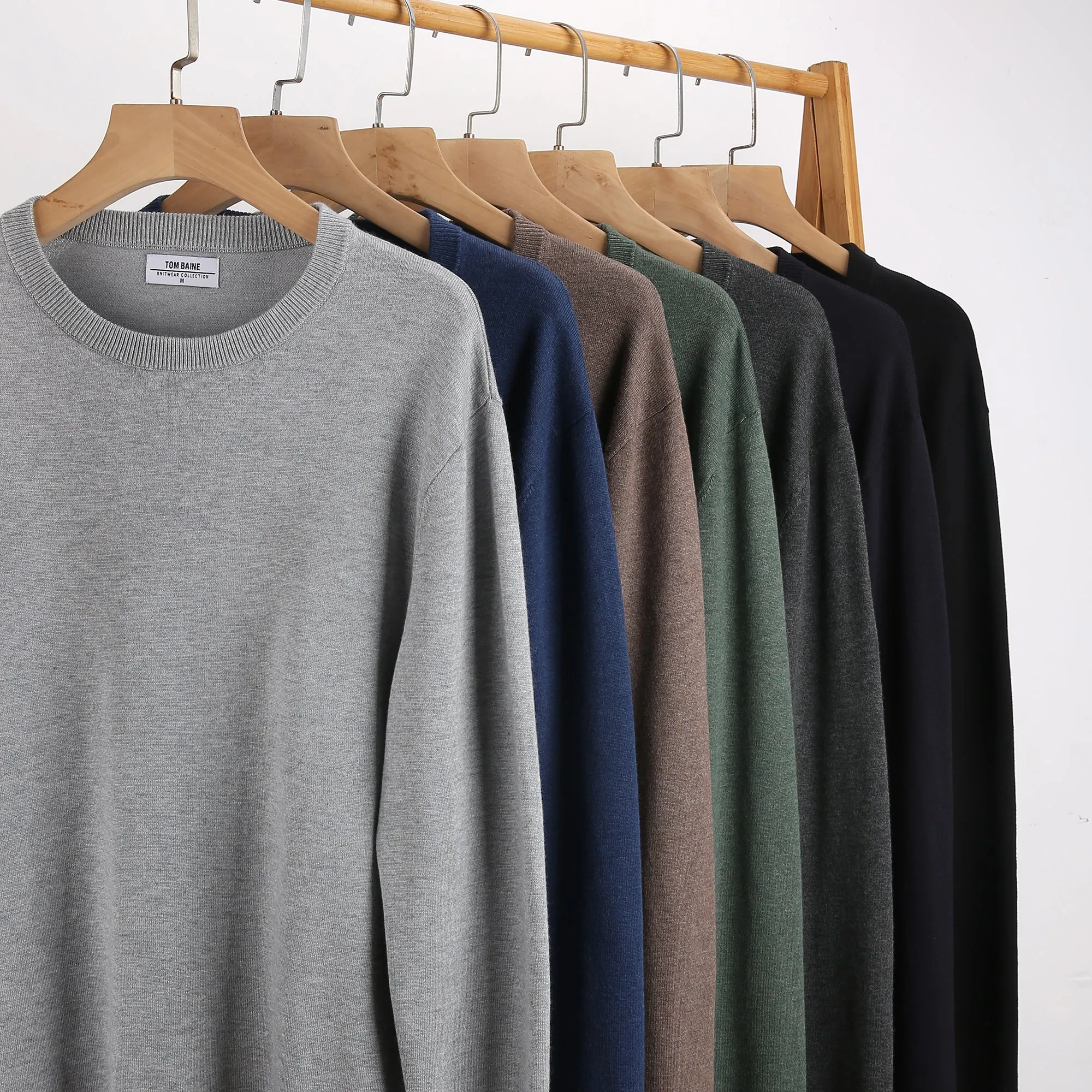 Tom Baine Men's Cashmere Feel Slim Fit Crew Neck Sweater