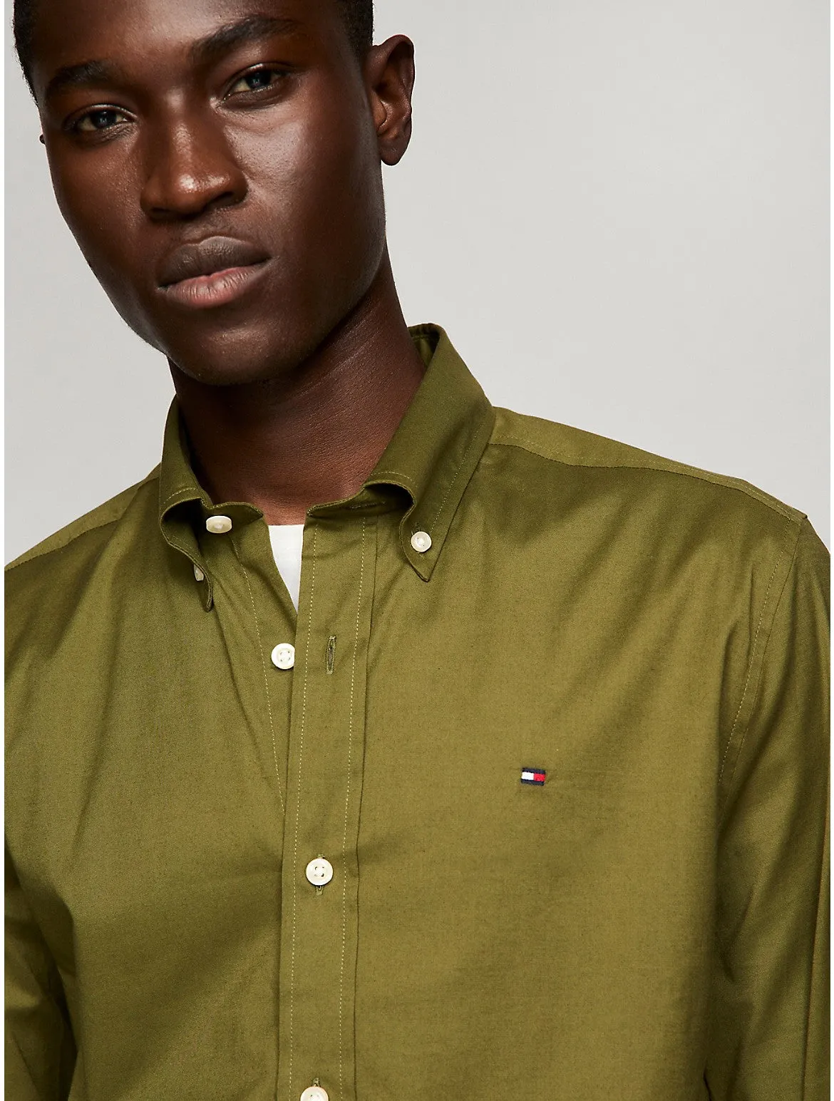 Tommy Hilfiger Men's Stretch Regular Fit Poplin Shirt
