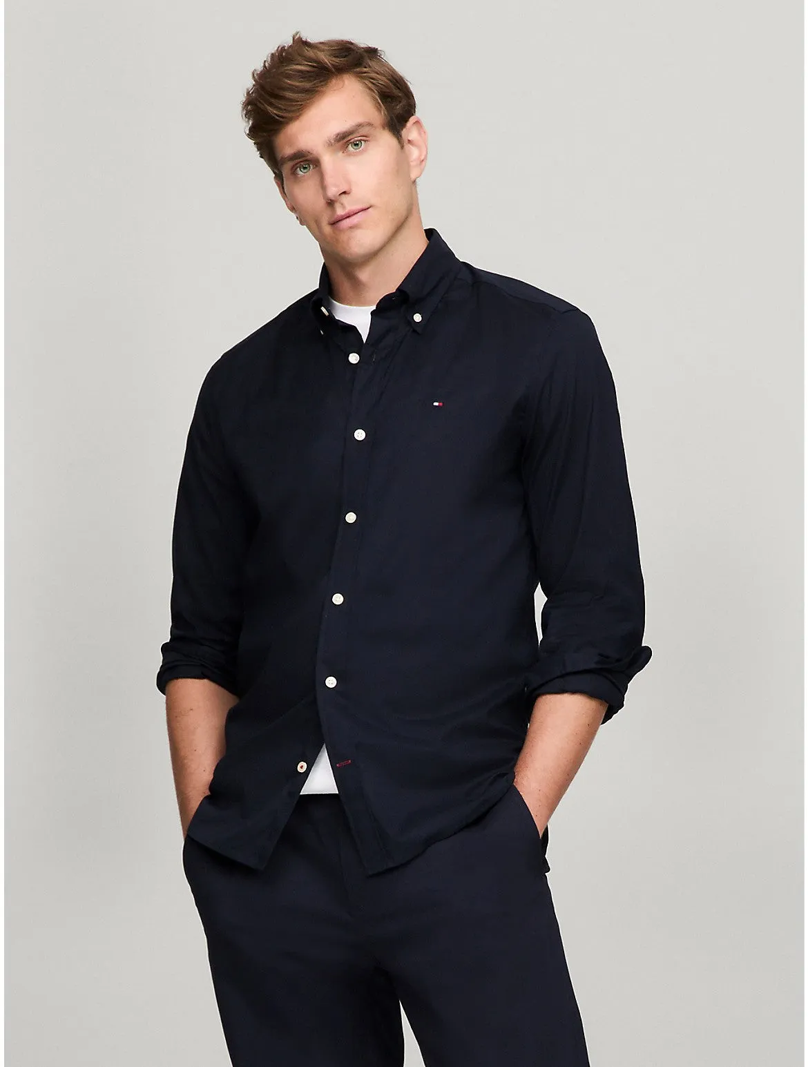 Tommy Hilfiger Men's Stretch Regular Fit Poplin Shirt