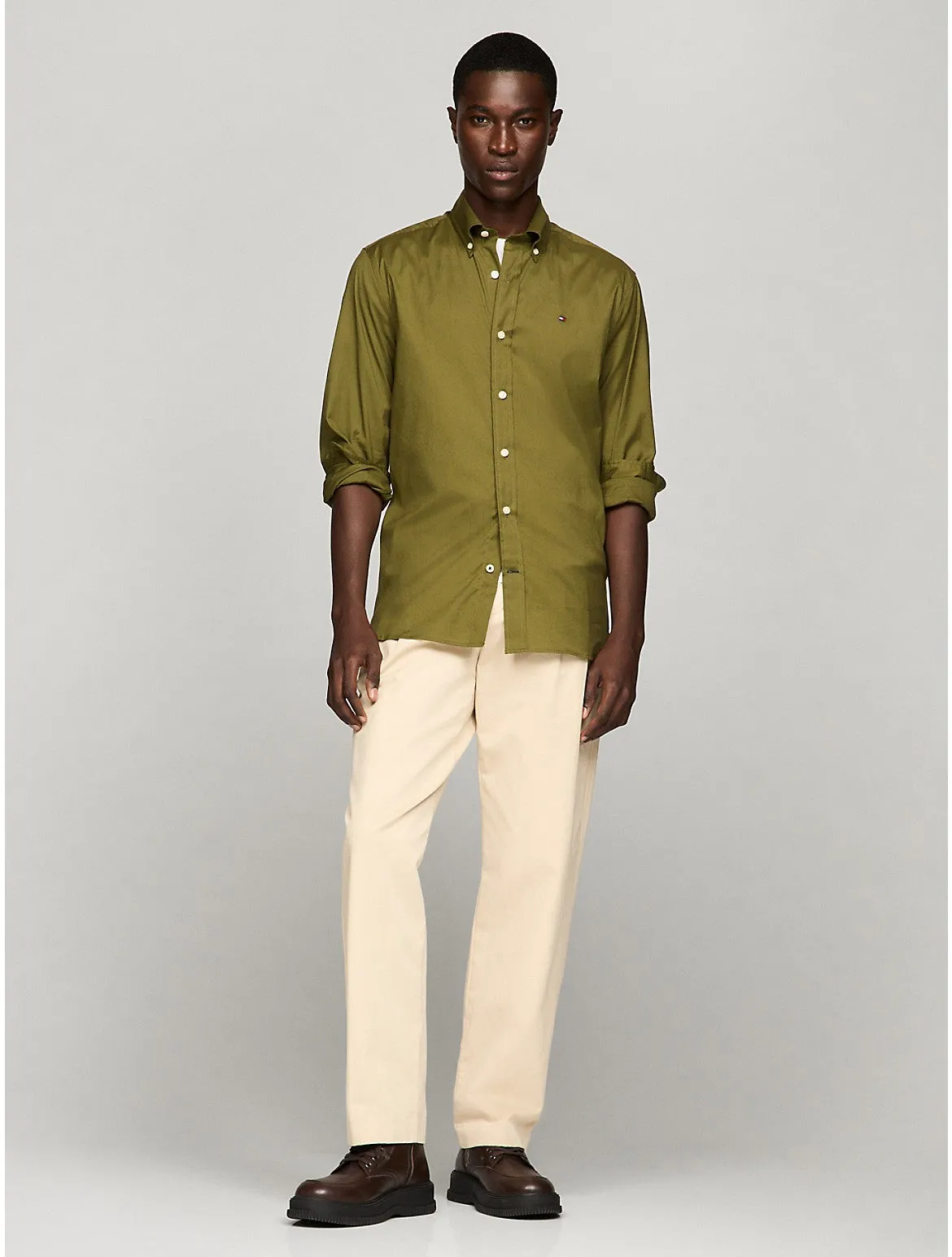 Tommy Hilfiger Men's Stretch Regular Fit Poplin Shirt