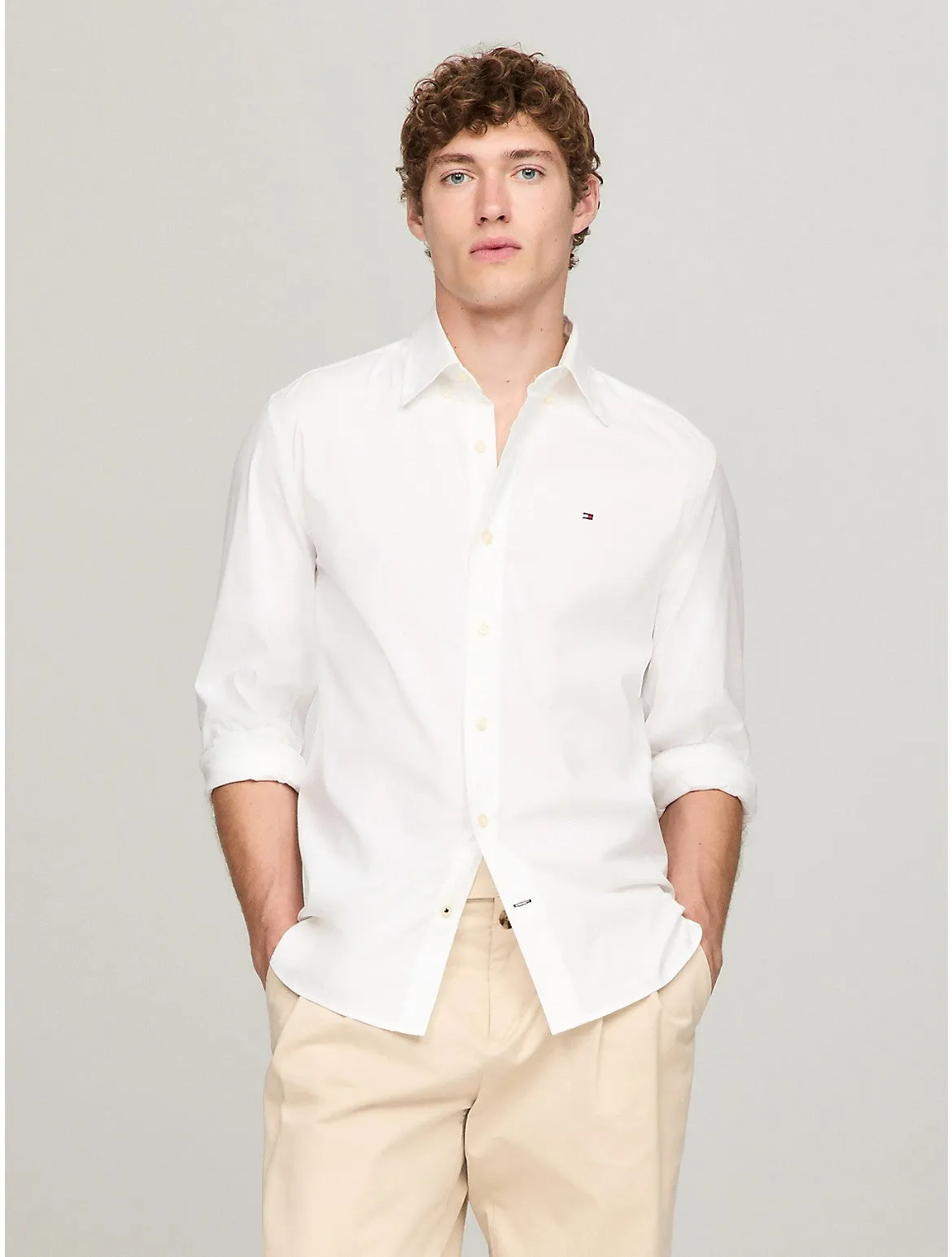 Tommy Hilfiger Men's Stretch Regular Fit Poplin Shirt