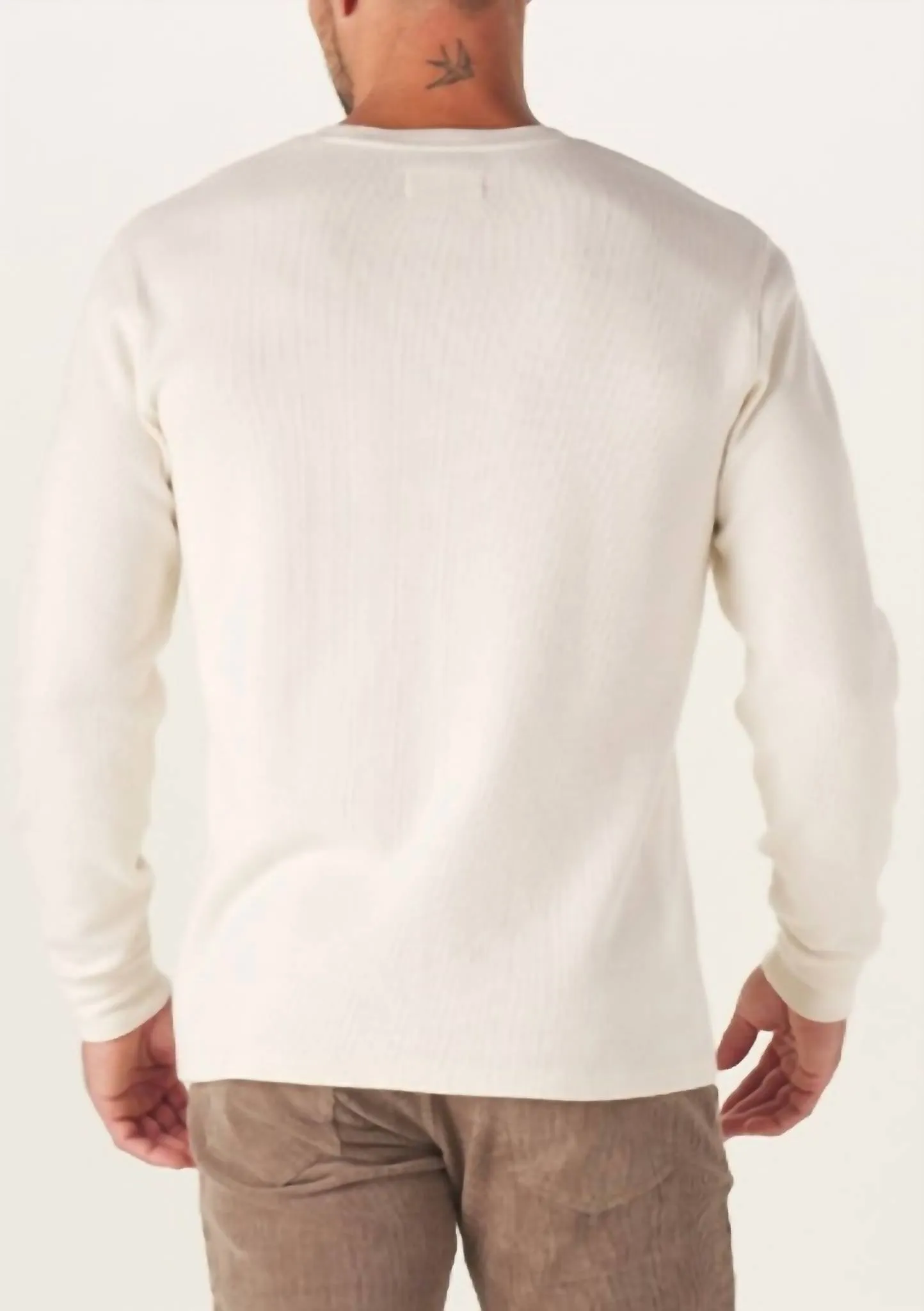 Vintage Thermal Crew Sweater In Ivory