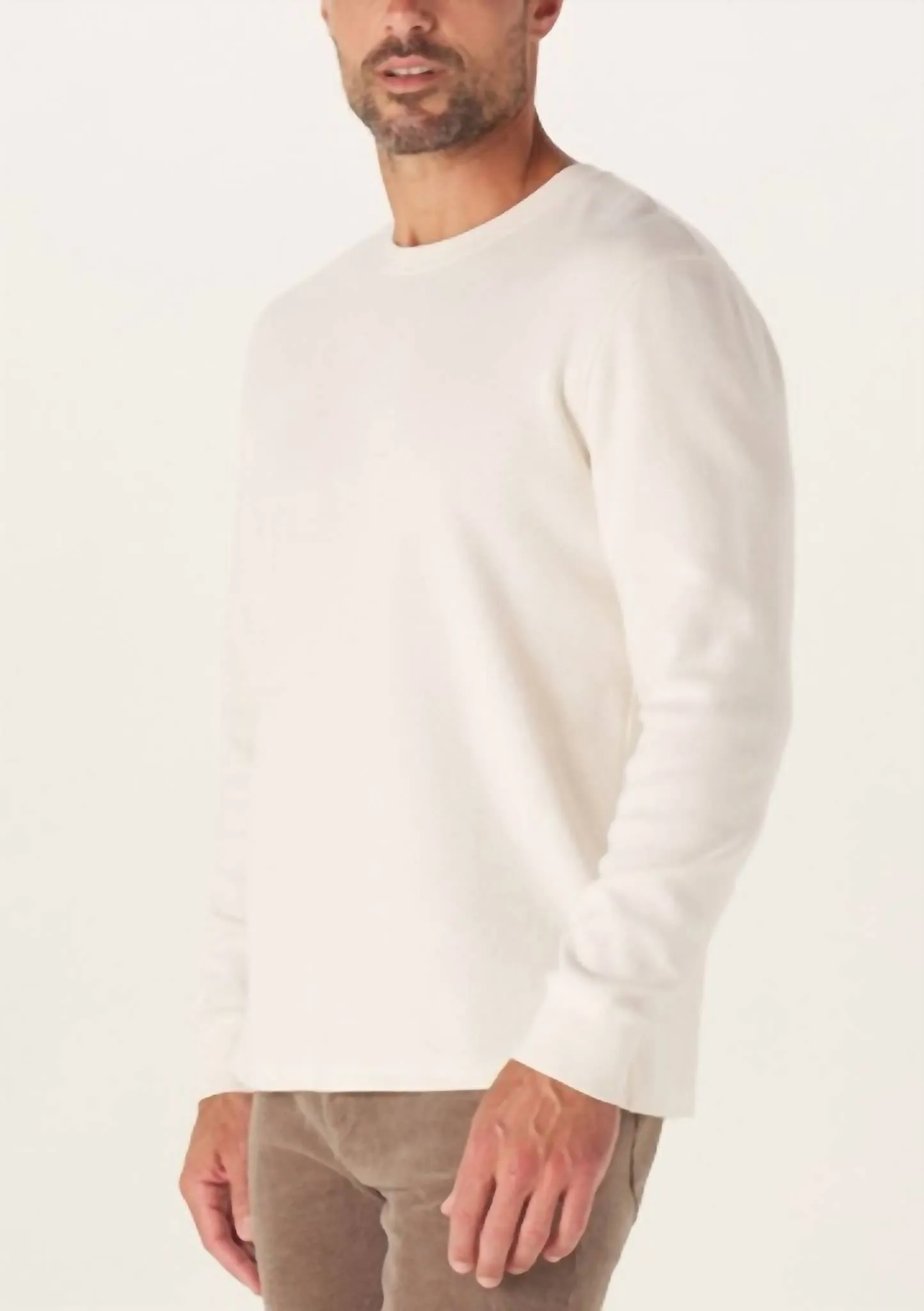 Vintage Thermal Crew Sweater In Ivory