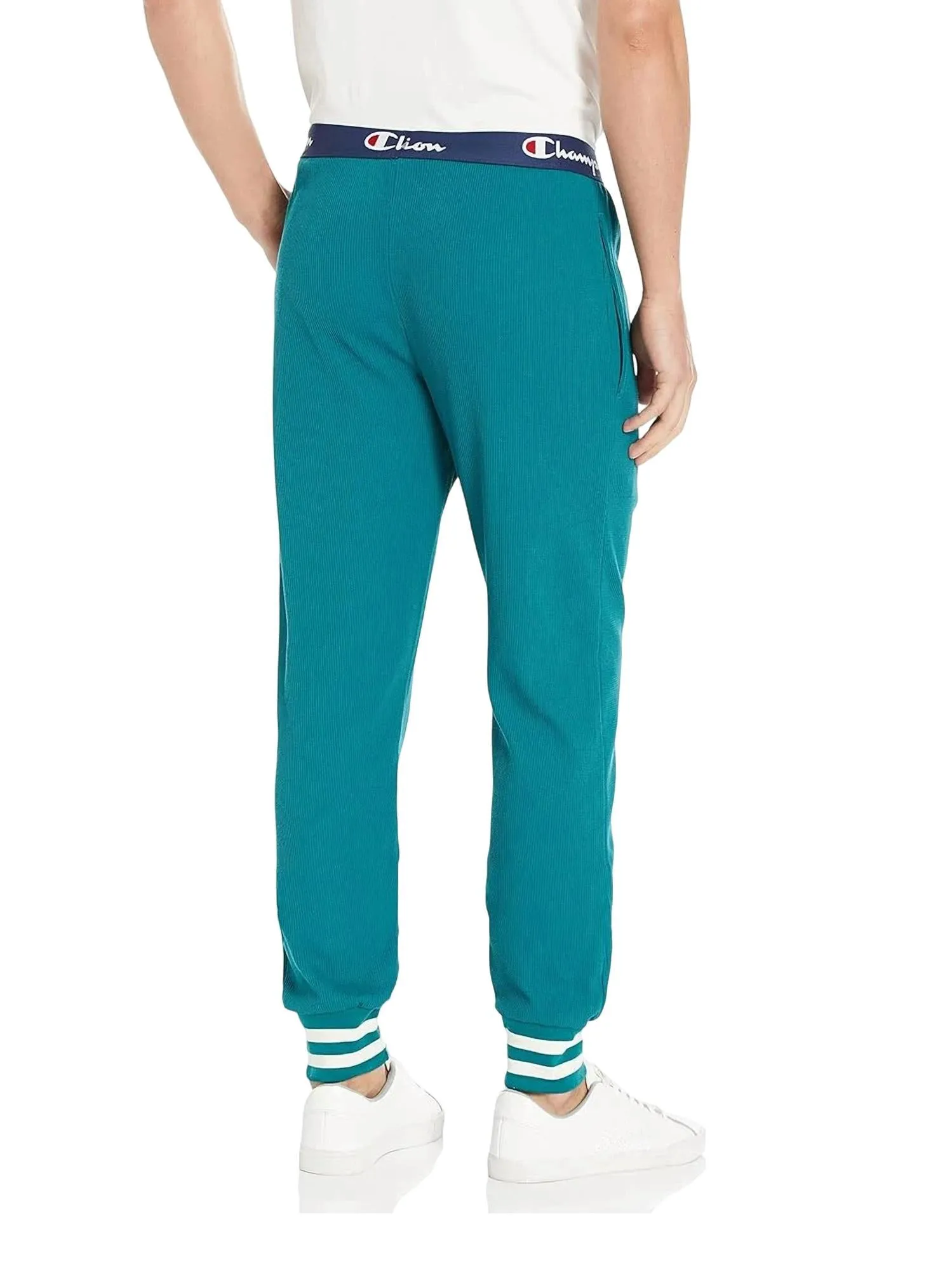 Waffle Rib Cuff Sleep Pant In Gem Jade