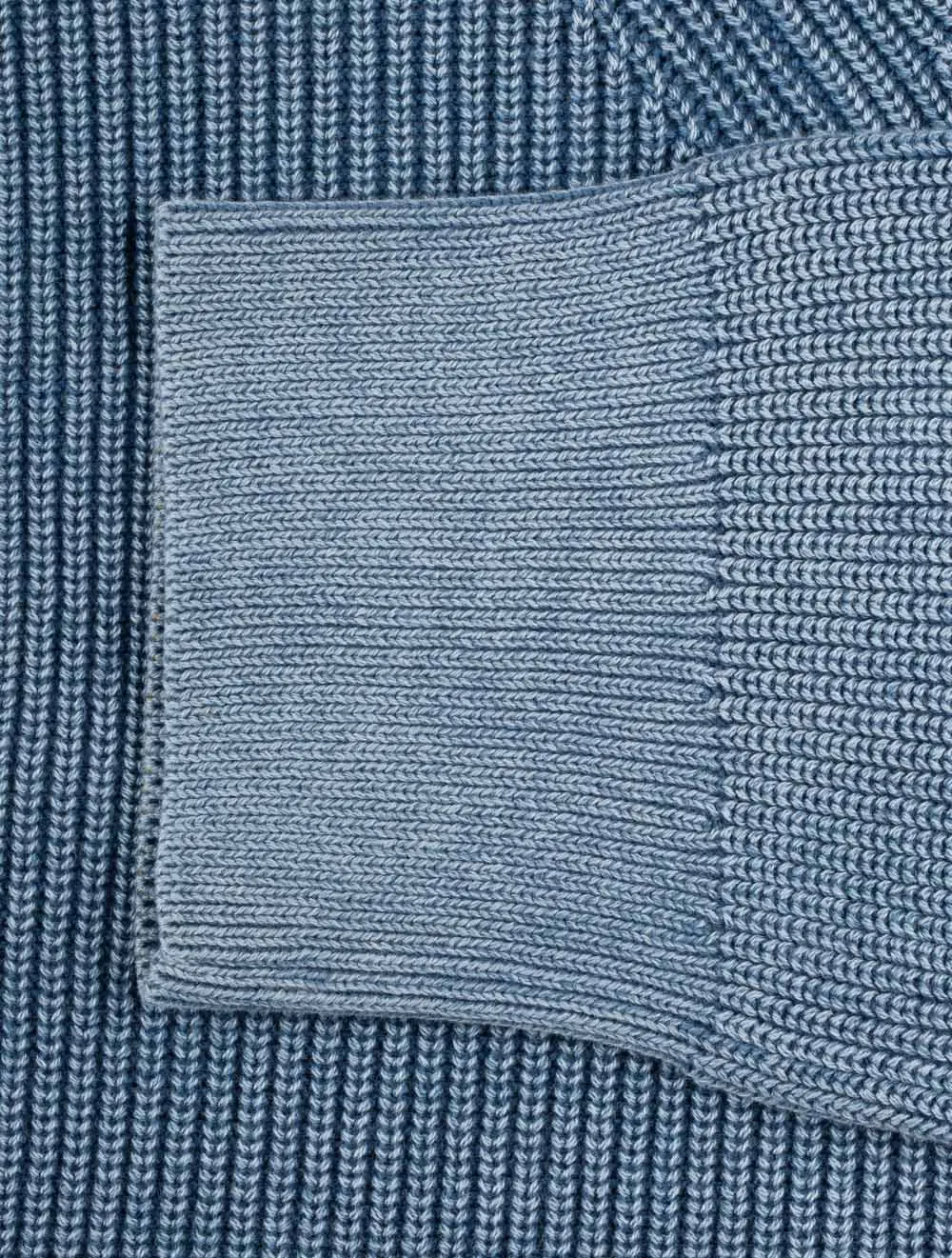 Washed Rib Half Zip Vintage Blue