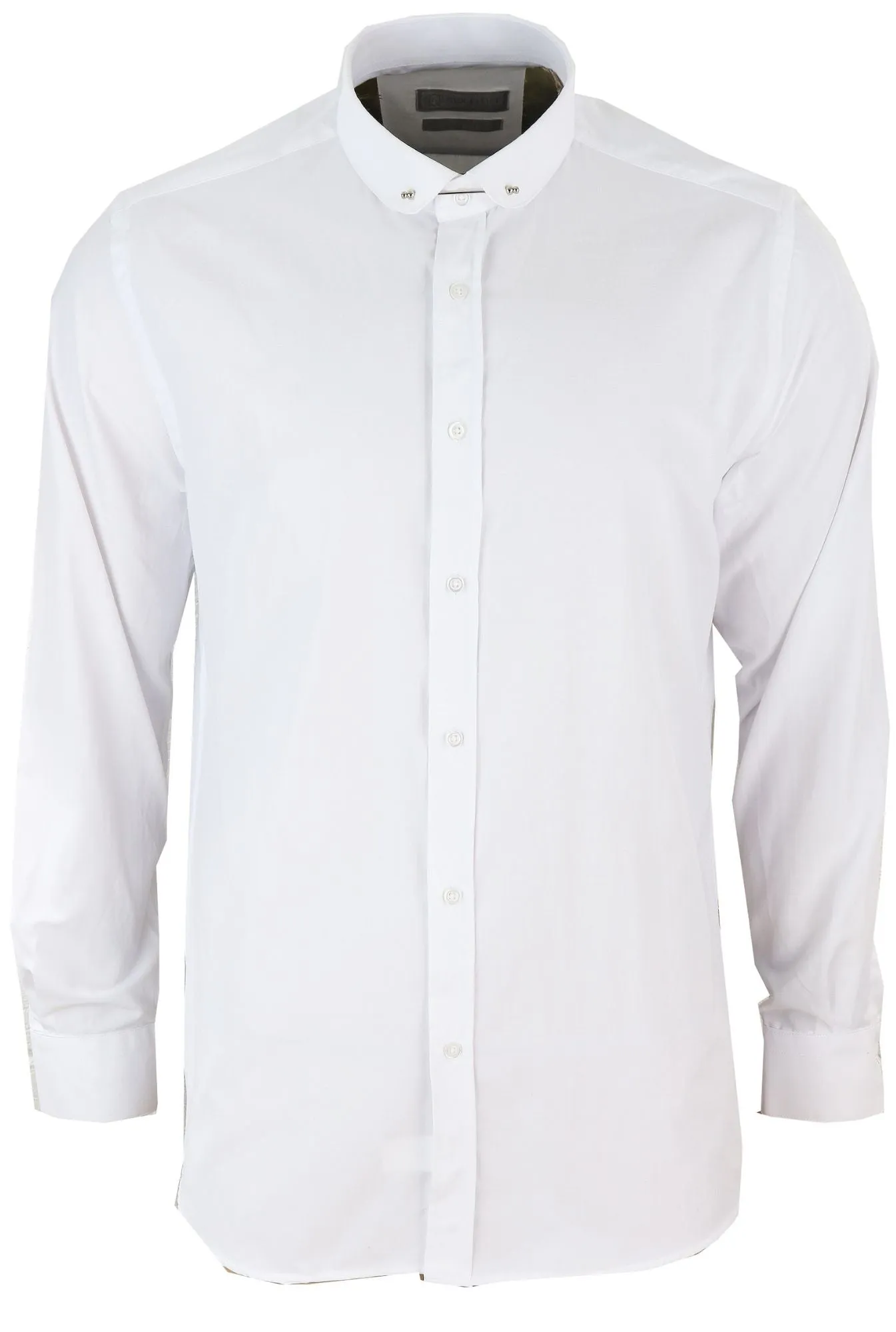 White Club Collar Shirt With Bar Poplin Pin