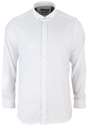 White Club Collar Shirt With Bar Poplin Pin