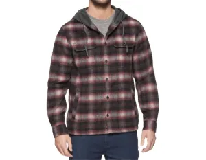 Whitehall Hooded Shirt Jacket In Navy/red