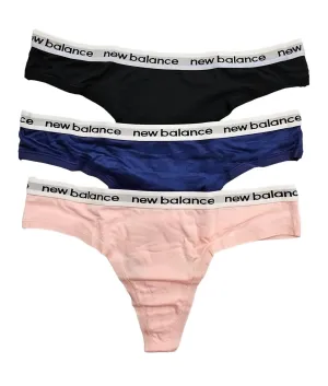 Women's 3-Pack Performance Underwear Eversoft Thong In Black/blue/peach Soda