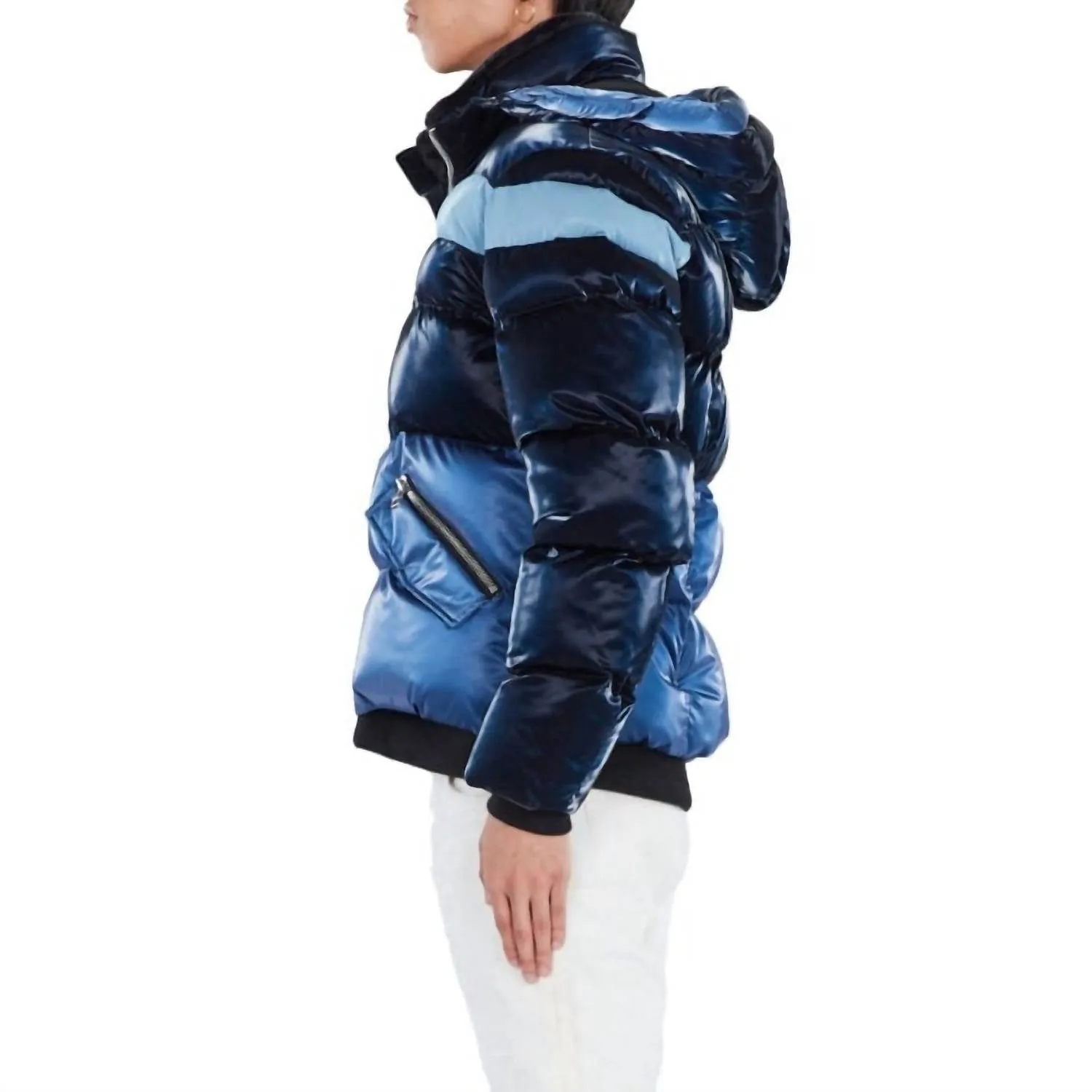 Woody Bomber Jacket In Blue Steel