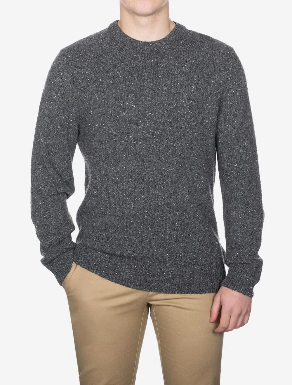 Wool Neps Crew Neck Antracite Melange