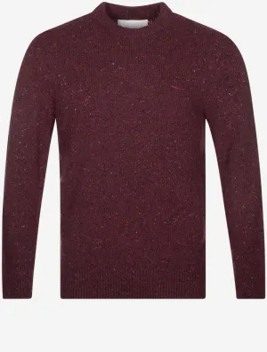 Wool Neps Crew Neck Plumped Red