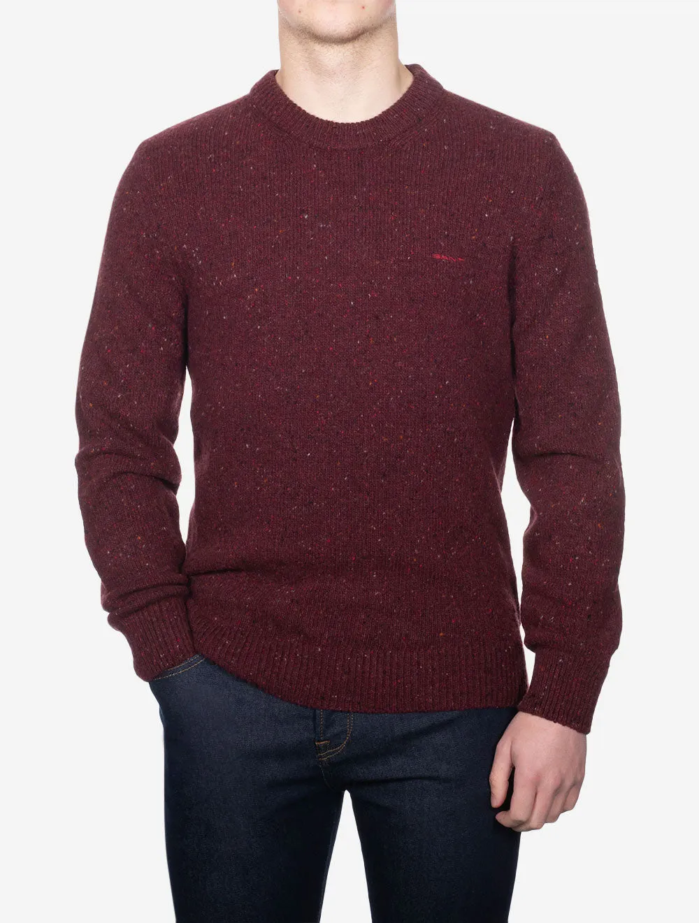 Wool Neps Crew Neck Plumped Red