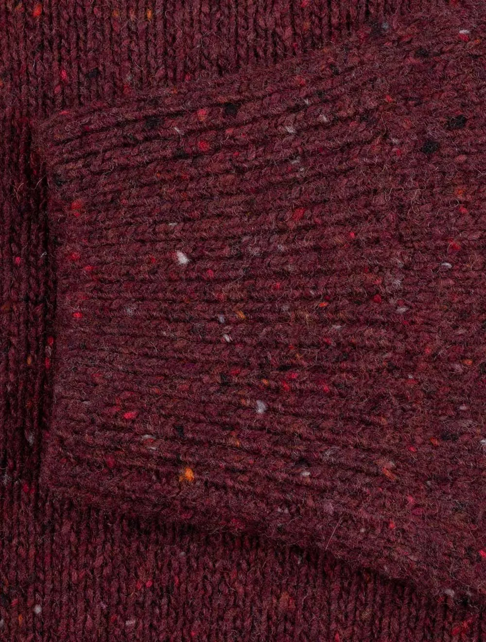 Wool Neps Crew Neck Plumped Red