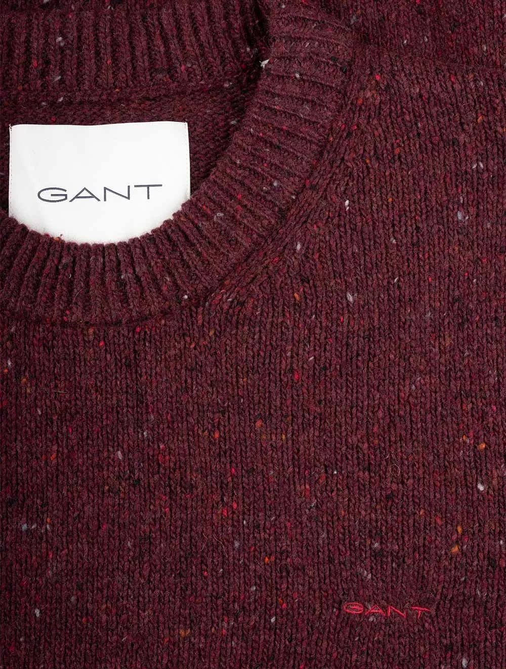 Wool Neps Crew Neck Plumped Red