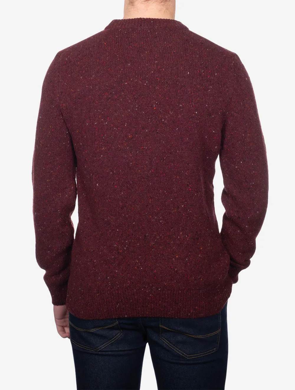 Wool Neps Crew Neck Plumped Red