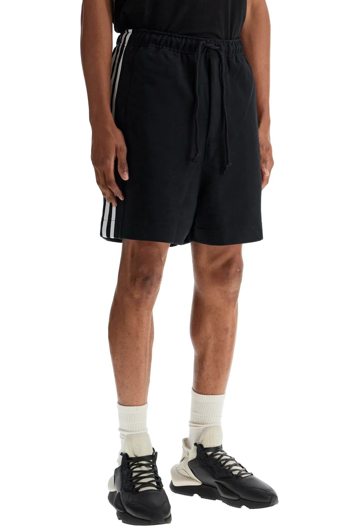 Y-3 Men's  Cotton Shorts With  Stripes