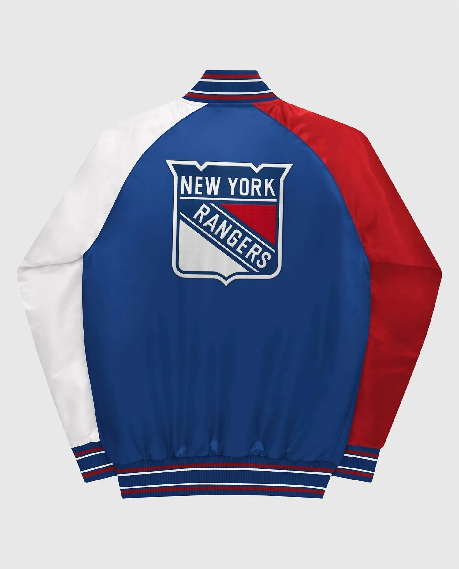 Youth New York Rangers Varsity Satin Full-Snap Jacket In Blue