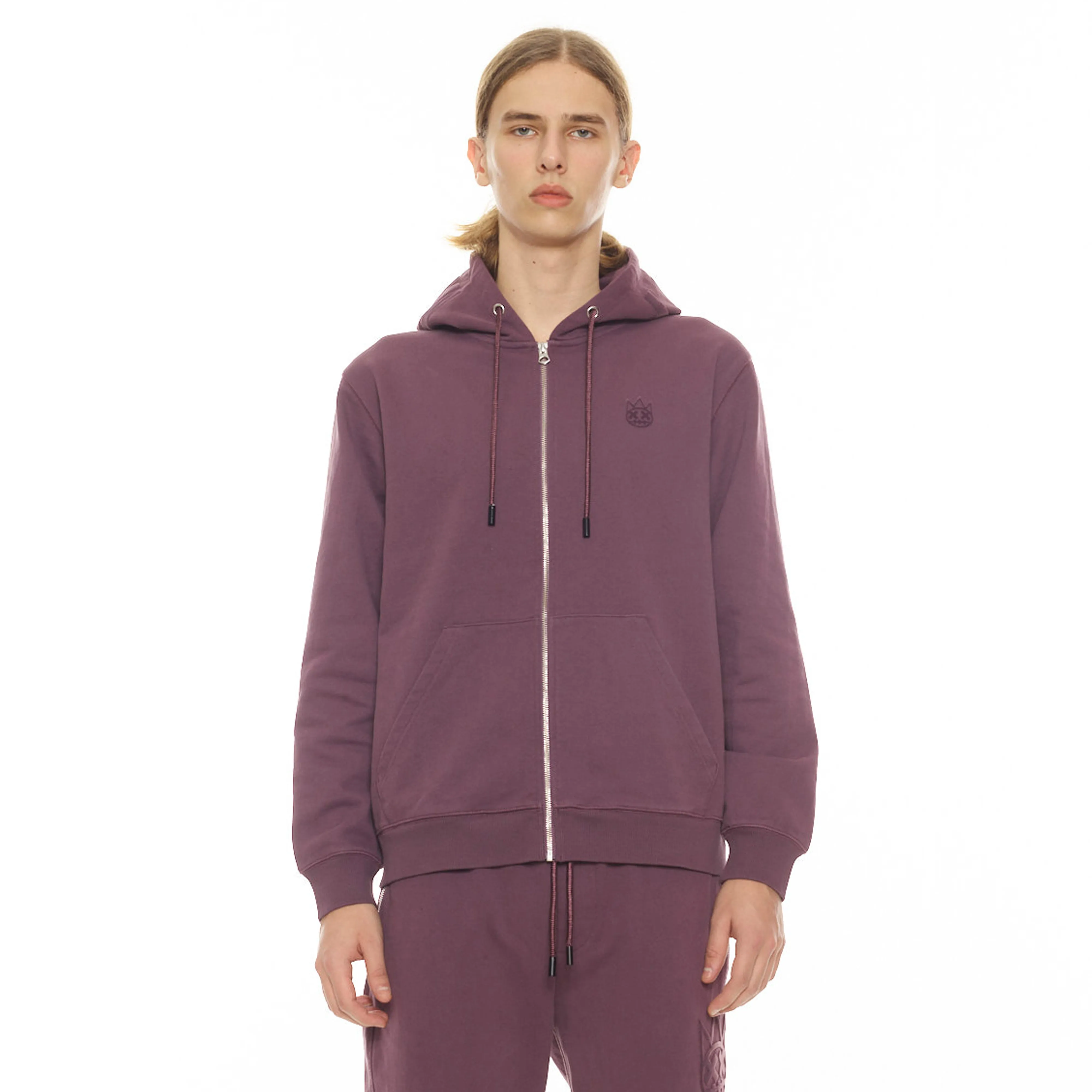 ZIP HOODY IN GRAPE COMPOTE